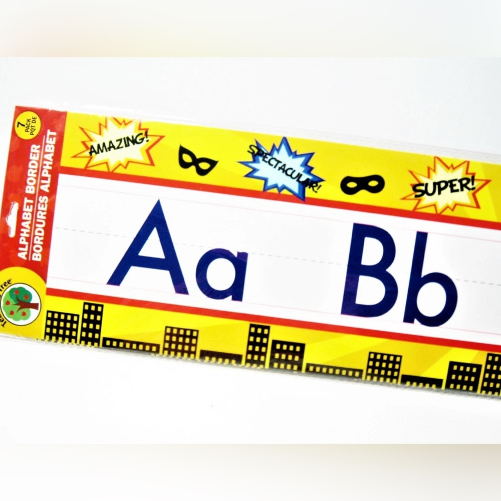 Alphabet A-Z  Wall Border School Classroom Teaching Kids Room Nursery- Superhero